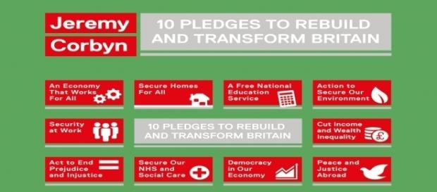 Jeremy Corbyn's 10 pledges to transform Britain. Jeremy Corbyn's 10 pledges to transform Britain.