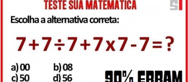 Cerca de 90% das pessoas erram esse tipo de conta por não saberem a prioridade das operações Cerca de 90% das pessoas erram esse tipo de conta por não saberem a prioridade das operações
