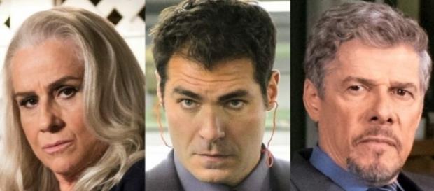 Magnólia, Ciro e Tião em 'A Lei do Amor' (Divulgação/Globo) Magnólia, Ciro e Tião em 'A Lei do Amor' (Divulgação/Globo)