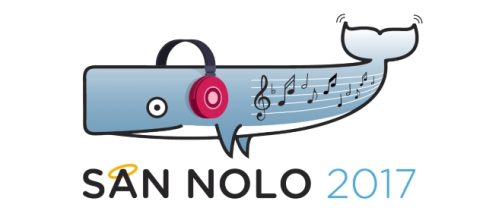 La balena simbolo di NoLo in chiave musicale per 'SanNolo - Festival semiserio della canzone'.