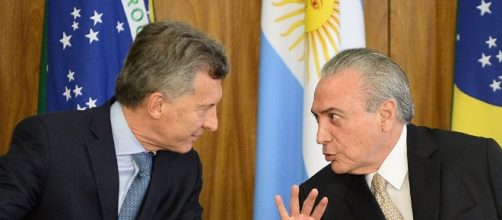 Il Presidente argentino Mauricio Temere incontra il presidente brasiliano Michel Temer