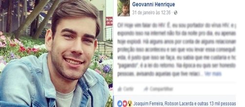 Jovem revela ser portador do vírus HIV