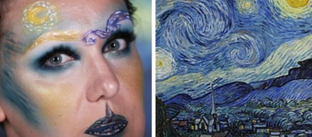 Lexie Lazear recria quadro de Van Gogh em seu rosto (Reprodução: Youtube) Lexie Lazear recria quadro de Van Gogh em seu rosto (Reprodução: Youtube)