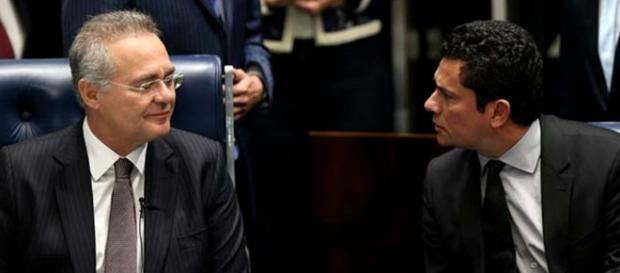 Renan Calheiros frente a frente com Sérgio Moro Renan Calheiros frente a frente com Sérgio Moro