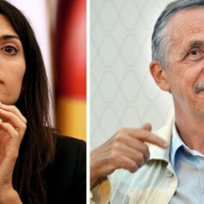 A destra la Sindaca Virgini Raggi e a sinistra l'Assessore all'Urbanistica di Roma