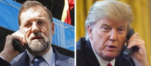 Rajoy y Trump hablando por teléfono