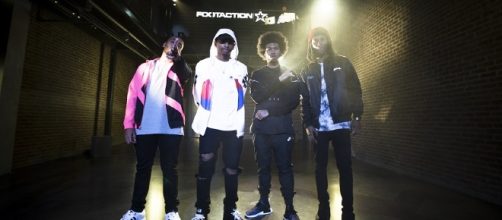 From left to right: Bizzy Crook, KR, Jimi Tents, Martin Sky (balcony level), Saba (Photo Credit: Footaction--with permission)
