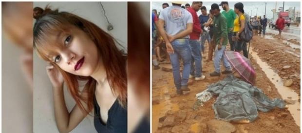 Adolescente morre atropelada por caçamba Adolescente morre atropelada por caçamba