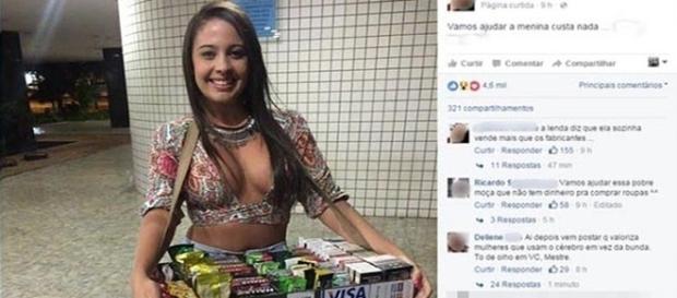 Vendedora de balas arranca suspiro por onde passa com sua beleza. Vendedora de balas arranca suspiro por onde passa com sua beleza.