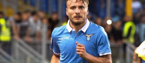 Ciro Immobile, autore del 2-0 della Lazio nel derby di andata della semifinale di Coppa Italia