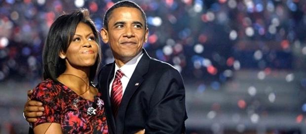Barack y Michelle Obama en Convención Demócrata, 2008. Barack y Michelle Obama en Convención Demócrata, 2008.
