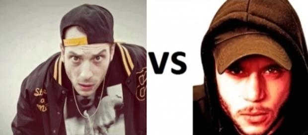 Clementino a sinistra, Rancore a destra Clementino a sinistra, Rancore a destra
