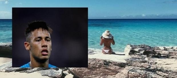 Neymar se surpreende após ver topless da namorada Neymar se surpreende após ver topless da namorada