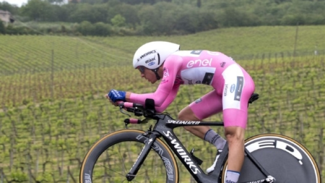 Gianluca Brambilla, uno dei corridori della Quickstep - Foto Ansa-Peri