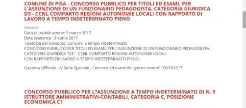 Bando Pedagogista, Comune Pisa, tempo indeterminato