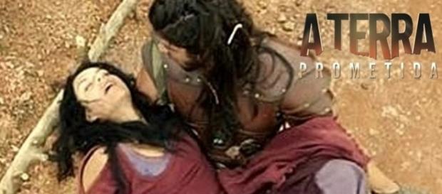 'A Terra Prometida': Samara morreu nos braços de Zaqueu 'A Terra Prometida': Samara morreu nos braços de Zaqueu