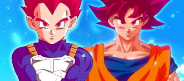 Goku y Vegeta convertidos en SSJGOD Goku y Vegeta convertidos en SSJGOD