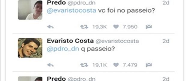 Pedro foi fazer graça com Evaristo Costa e acabou levando. Pedro foi fazer graça com Evaristo Costa e acabou levando.