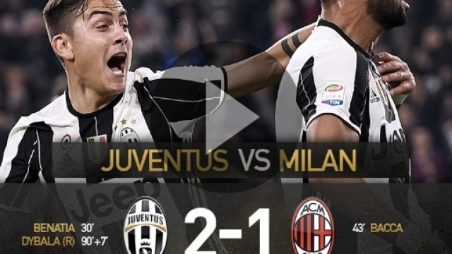 HIGHLIGHTS Juventus-Milan 2-1: Benatia-Bacca-Dybala! Ampia sintesi & moviola