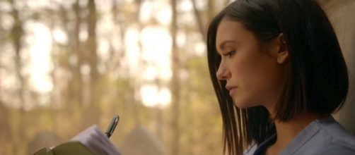 The Vampire Diaries 8x16: Elena escreve em seu diário na cena final (Foto: CW/Screencap)