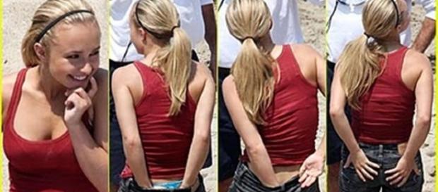 Muher coçando o bumbum pensando que ninguém estava olhando Muher coçando o bumbum pensando que ninguém estava olhando