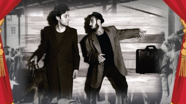 Locandina dello spettacolo "Con la valigia in mano"