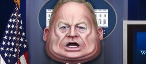 Photo: Caricature of Sean Spicer from Flickr by Donkeyhotey/CC BY 2.0