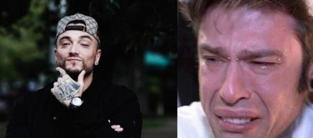 A sinistra Guè Pequeno, a destra Fedez durante lo scherzo organizzato da J Ax e Le Iene. A sinistra Guè Pequeno, a destra Fedez durante lo scherzo organizzato da J Ax e Le Iene.