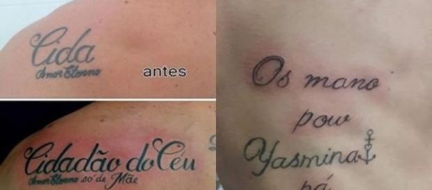 As tatuagens foram disfarçadas de formas criativas As tatuagens foram disfarçadas de formas criativas