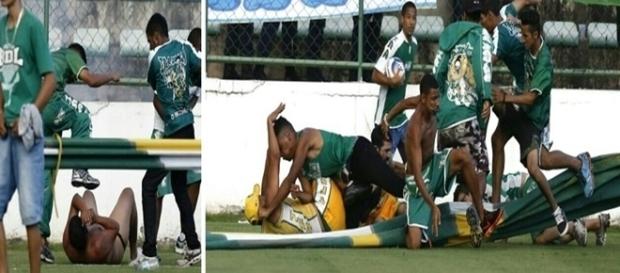 Briga generalizada marcaram o triste final da partida entre Gama e Brasiliense. Briga generalizada marcaram o triste final da partida entre Gama e Brasiliense.