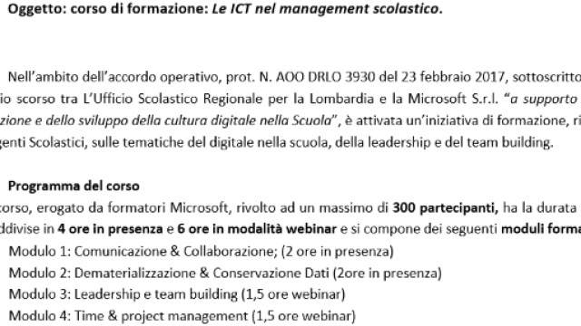 corso di formazione Ict per dirigenti