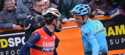 Nibali con l'ex compagno di squadra Scarponi