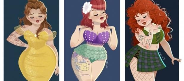Artista recria princesas Disney em estilo pin-up (Reprodução/Twitter) Artista recria princesas Disney em estilo pin-up (Reprodução/Twitter)