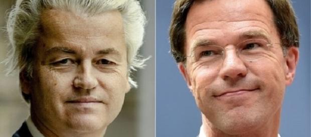 Wilders e Rutte, principali candidati alle elezioni parlamentari in Olanda Wilders e Rutte, principali candidati alle elezioni parlamentari in Olanda