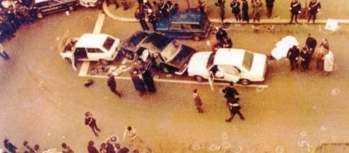 Un’immagine della strage di via Fani del 16 marzo 1978