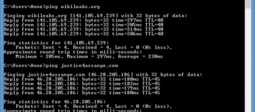 WikiLeaks' Russian IP ping with command prompt