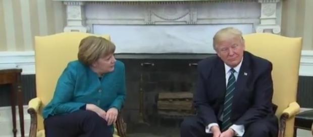 Donald Trump and Angela Merkel, via Twitter Donald Trump and Angela Merkel, via Twitter