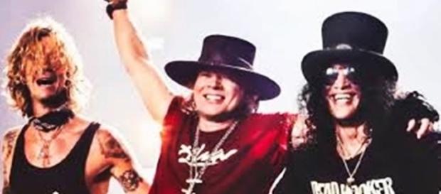 Duff Mckagan, Axl Rose e o guitarrista Slash Duff Mckagan, Axl Rose e o guitarrista Slash