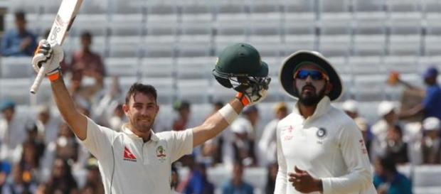 Maxwell of Australia after scoring century Maxwell of Australia after scoring century