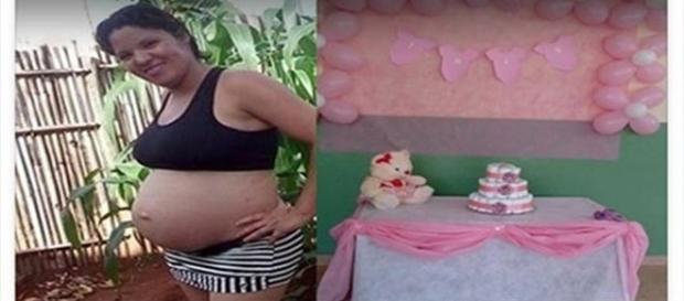 Grávida tem surpresa ao fazer chá de fraldas (Foto: Facebook) Grávida tem surpresa ao fazer chá de fraldas (Foto: Facebook)