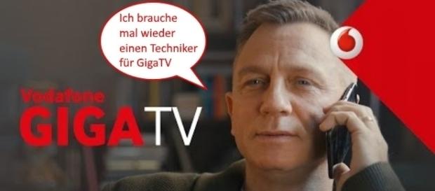 Hollywood-Star Daniel Craig ist Werbegesicht für Vodafone / Foto: Vodafone, Schriftzug Montage Hollywood-Star Daniel Craig ist Werbegesicht für Vodafone / Foto: Vodafone, Schriftzug Montage