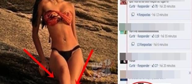 Imagem do corpo da garota com os comentários desfalcados Imagem do corpo da garota com os comentários desfalcados
