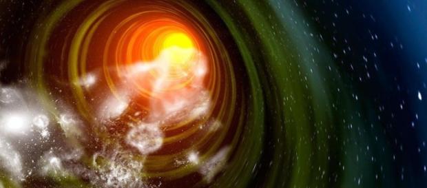 Rappresentazione artistica di un ipotetico 'wormhole' nell'Universo. Rappresentazione artistica di un ipotetico 'wormhole' nell'Universo.