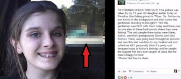 Menina fotografa fantasma sem querer ao tirar uma selfie. Menina fotografa fantasma sem querer ao tirar uma selfie.