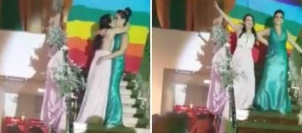 Vídeo que mostra beijo lésbico se torna viral. Vídeo que mostra beijo lésbico se torna viral.