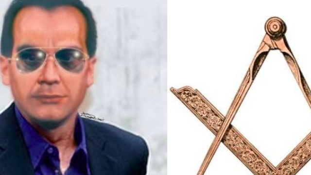 L'identikit di Matteo Messina Denaro accanto al simbolo della massoneria