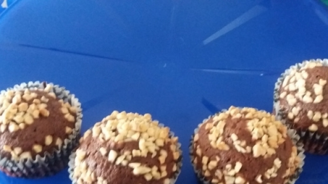 Muffin #cacao e granella di mandorle