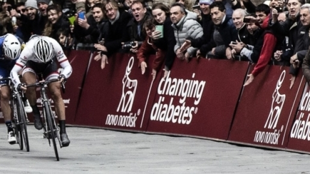 Strade Bianche, il finale della scorsa edizione - Foto Ansa-Carconi