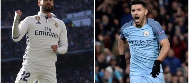 Isco y Agüero jugando con sus respectivos equipos (Vía BeSoccer Isco y Agüero jugando con sus respectivos equipos (Vía BeSoccer