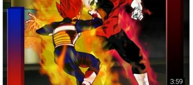 Vegeta super Sayayin dios rojo en DBS torneo del poder Vegeta super Sayayin dios rojo en DBS torneo del poder